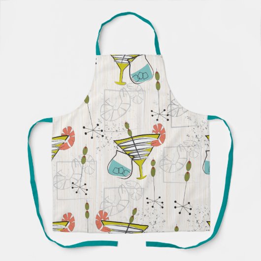 Midden eeuw moderne cocktail uur schort (Voorkant)