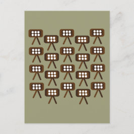 Midden-eeuw moderne decoratieve televisie briefkaart