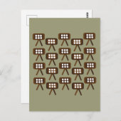 Midden-eeuw moderne decoratieve televisie briefkaart (Voorkant / Achterkant)