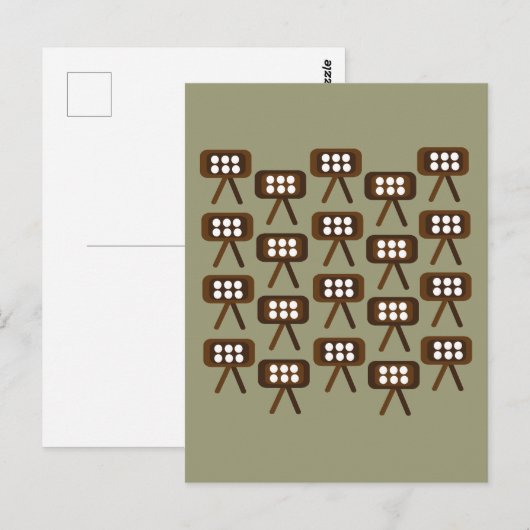 Midden-eeuw moderne decoratieve televisie briefkaart (Voorkant / Achterkant)