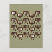 Midden-eeuw moderne decoratieve televisie briefkaart (Voorkant)