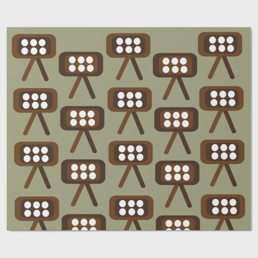 Midden-eeuw moderne decoratieve televisie cadeaupapier (Vlak)