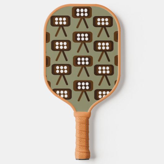 Midden-eeuw moderne decoratieve televisie pickleball paddle (Voorkant)