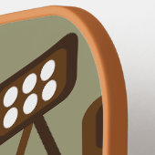 Midden-eeuw moderne decoratieve televisie pickleball paddle (Links Detail)