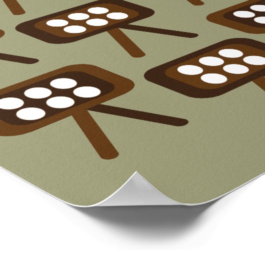 Midden-eeuw moderne decoratieve televisie poster (Hoek)