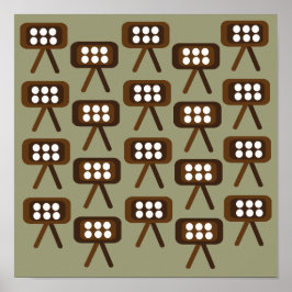 Midden-eeuw moderne decoratieve televisie poster