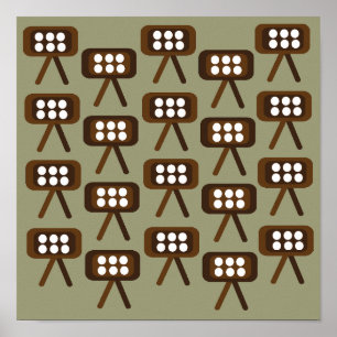 Midden-eeuw moderne decoratieve televisie poster