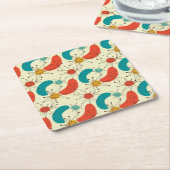 Midden-eeuw moderne diamant Starburst atomic Kartonnen Onderzetters (Schuin)