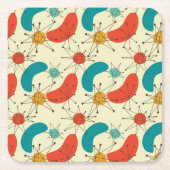 Midden-eeuw moderne diamant Starburst atomic Kartonnen Onderzetters (Voorkant)