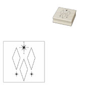 Midden eeuw moderne diamanten Starburst illustrati Rubberstempel (Gestempeld)