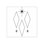Midden eeuw moderne diamanten Starburst illustrati Rubberstempel (Afrduk)