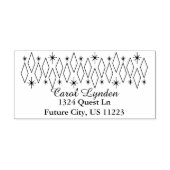 Midden eeuw moderne diamanten sterrenbeelden adres rubberstempel (Afrduk)