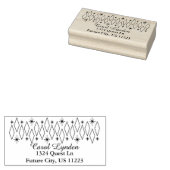 Midden eeuw moderne diamanten sterrenbeelden adres rubberstempel (Gestempeld)