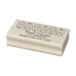 Midden eeuw moderne diamanten sterrenbeelden adres rubberstempel