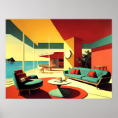 Midden-eeuw moderne droomhuis 4:3 poster (Voorkant)