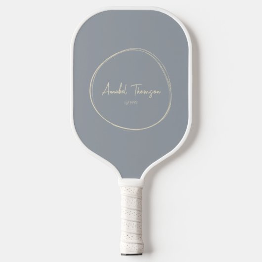 Midden-eeuw moderne duif grijs | Scriptnaam Pickleball Paddle (Voorkant)