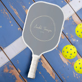 Midden-eeuw moderne duif grijs | Scriptnaam Pickleball Paddle