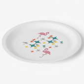 Midden eeuw moderne Eames Atomic Flamingo's Diaman Papieren Bordje (Gekanteld)