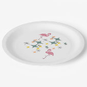 Midden eeuw moderne Eames atoomtijdperk roze flami Papieren Bordje (Gekanteld)