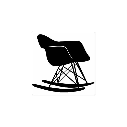 Midden eeuw moderne Eames schommelstoel stempel (Afrduk)