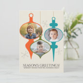 Midden-eeuw moderne fotocollage Kerstmis Feestdagenkaart (Staand voorkant)