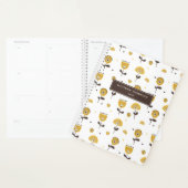 Midden eeuw Moderne Gele Bloemen Patroon Kalender Planner (Display)