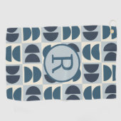 Midden eeuw moderne geometrische golfhanddoek (Horizontaal)