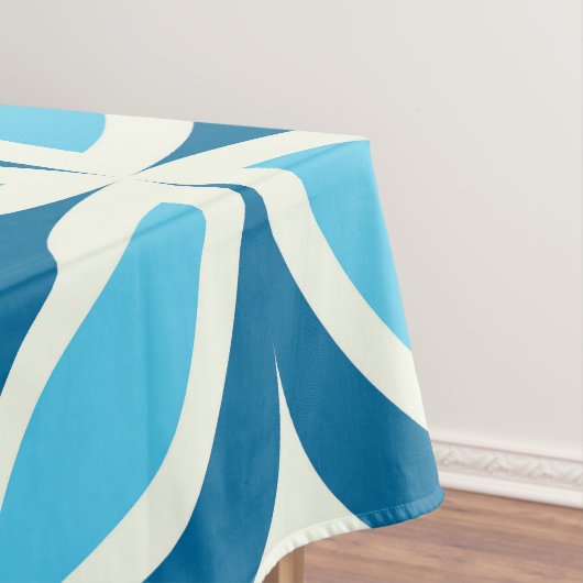 Midden eeuw moderne geometrische marine blauw tafelkleed (Voorbeeld)