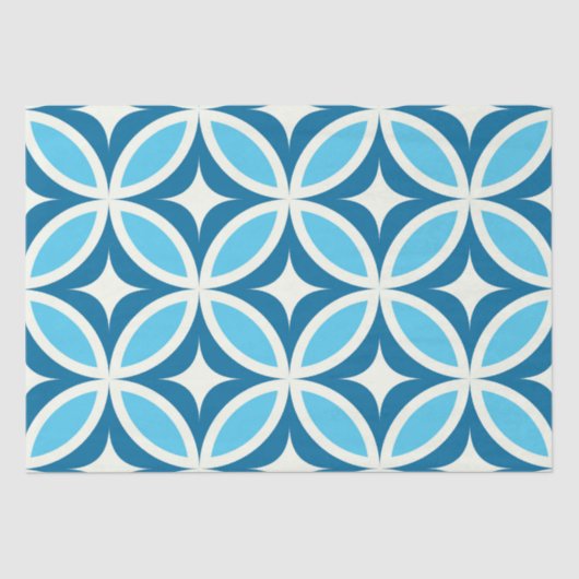 Midden eeuw moderne geometrische marine blauw tissuepapier (Voorkant)