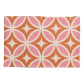 Midden eeuw moderne geometrische patroon roze oran kussensloop (Achterkant)