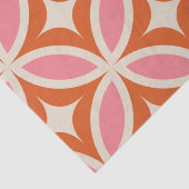 Midden eeuw moderne geometrische patroon roze oran tissuepapier (Detail)