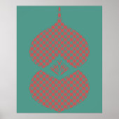 Midden eeuw moderne geometrische roze turquoise poster (Voorkant)