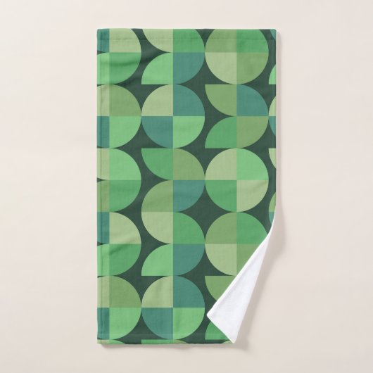 Midden eeuw moderne geometrische vormen groen bad handdoek (Handdoek)