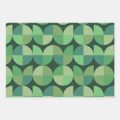 Midden eeuw moderne geometrische vormen groen inpakpapier vel (Voorkant 3)