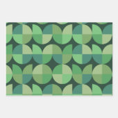 Midden eeuw moderne geometrische vormen groen inpakpapier vel (Voorkant 2)