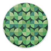 Midden eeuw moderne geometrische vormen groen keramische knop (Voorkant)