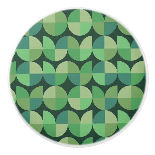 Midden eeuw moderne geometrische vormen groen keramische knop (Voorkant)