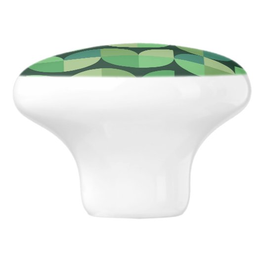 Midden eeuw moderne geometrische vormen groen keramische knop (Zijkant)