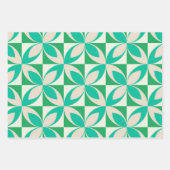 Midden eeuw moderne geometrische vormen Mint Green Inpakpapier Vel (Voorkant 3)