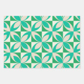 Midden eeuw moderne geometrische vormen Mint Green Inpakpapier Vel (Voorkant 2)