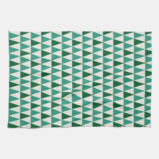 Midden eeuw moderne glitter ster kerstbomen theedoek (Horizontaal)