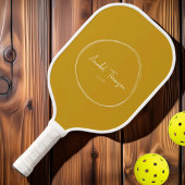 Midden-eeuw moderne gouden oker | Scriptnaam Pickleball Paddle