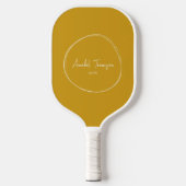Midden-eeuw moderne gouden oker | Scriptnaam Pickleball Paddle (Voorkant)