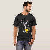 Midden eeuw moderne grappige kat met lamp 1 t-shirt (Voorkant volledig)