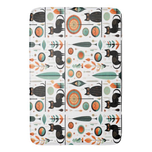 Midden eeuw Moderne Grappige Ruimte Katten Badmat (Voorkant Verticaal)