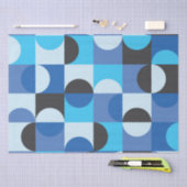 Midden eeuw moderne halve cirkels blauw turqouise tissuepapier (Craft)