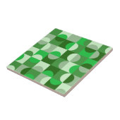 Midden-eeuw Moderne halve cirkels Patroon Jade gro Tegeltje (Zijkant)