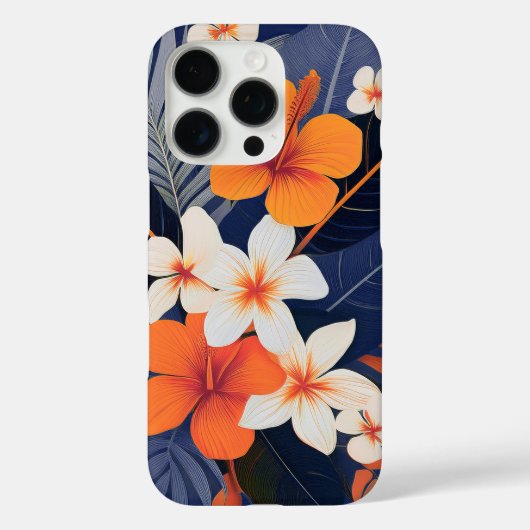 Midden-eeuw moderne Hawaiiaanse Hibiscus en Plumer Case-Mate iPhone Case (Achterkant)