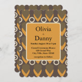 Midden eeuw moderne hedendaagse bruiloft kaart (Voorkant / Achterkant)