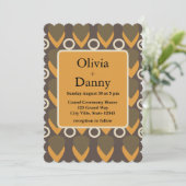 Midden eeuw moderne hedendaagse bruiloft kaart (Staand voorkant)